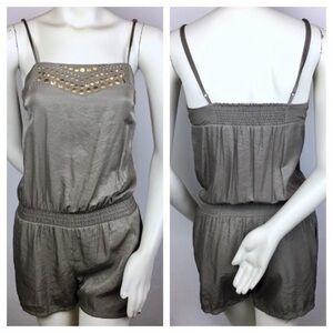 LC Lauren Conrad | Olive Corporal Green Romper XS